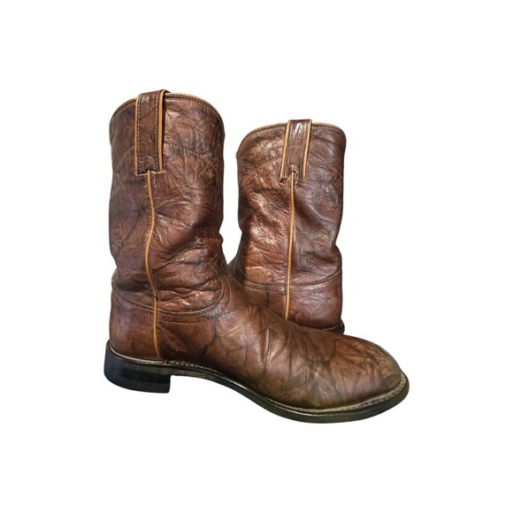 Justin Men\'s Jackson 10” Roper Boots Chestnut Marbled Style 3163 Sz 8.5 D Brown main image 12